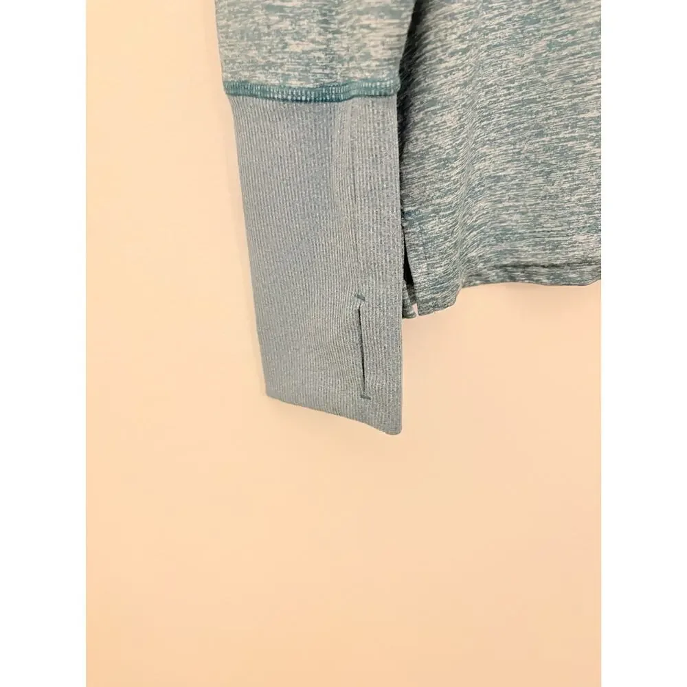 Nike Dry For Women’s Long Sleeve Teal Blue Shirt Size L Thumb Slit On Sleeves